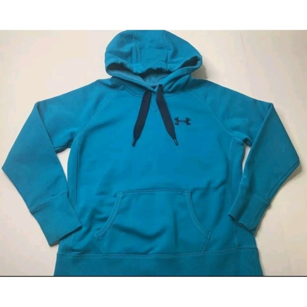 Women's Under Armour  Charged‎ Cotton Storm Fleece Hoodie Sz M Teal